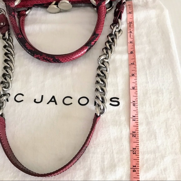 Marc Jacobs STAM Bag Python Bordeaux Studded wTags - Picture 15 of 17